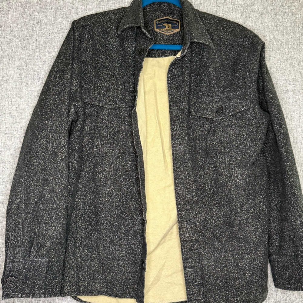 Freedom Foundry Heather Gray Flannel Shirt‎ 100% Cotton Size Medium